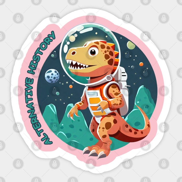 dinosaur astronaut Sticker by Rashcek